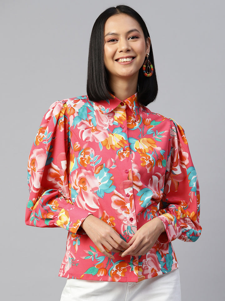 Women Floral Printed Casual Shirt