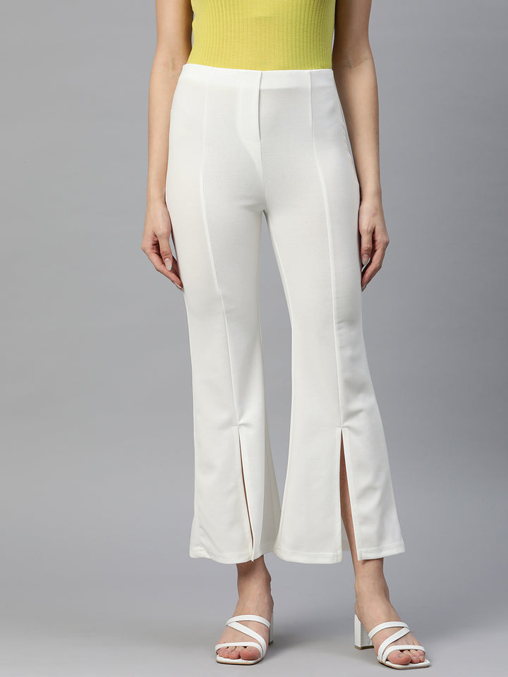 Flared High-Rise Trousers