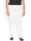 Plus Size Off-White Churidar Leggings