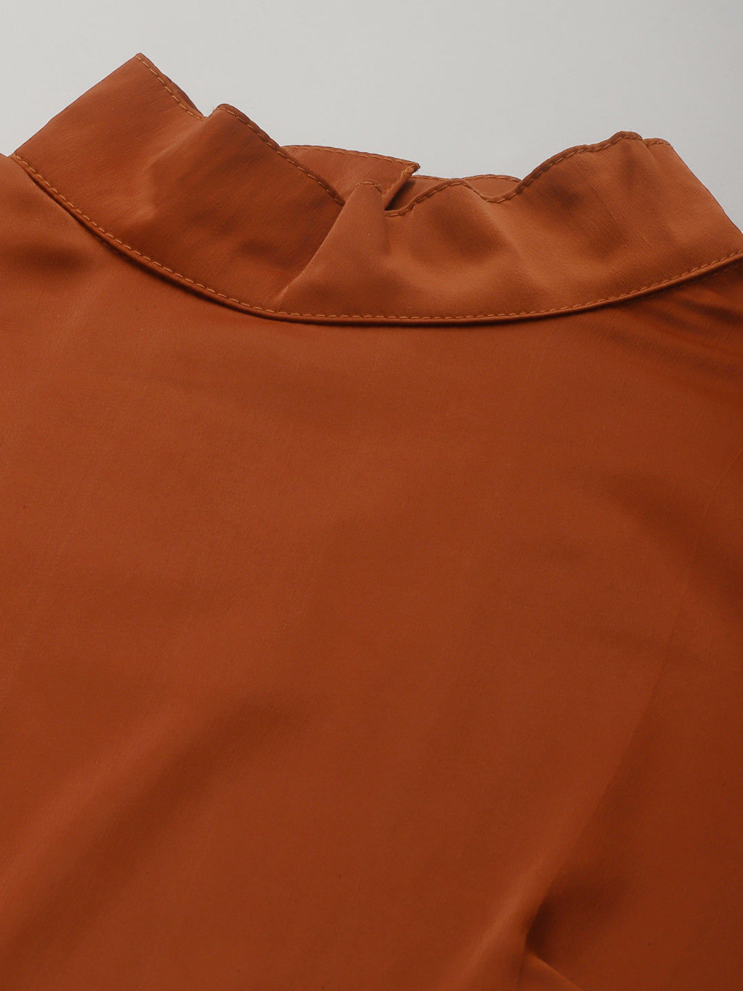 plusS Classic Rust Solid Smocked Top