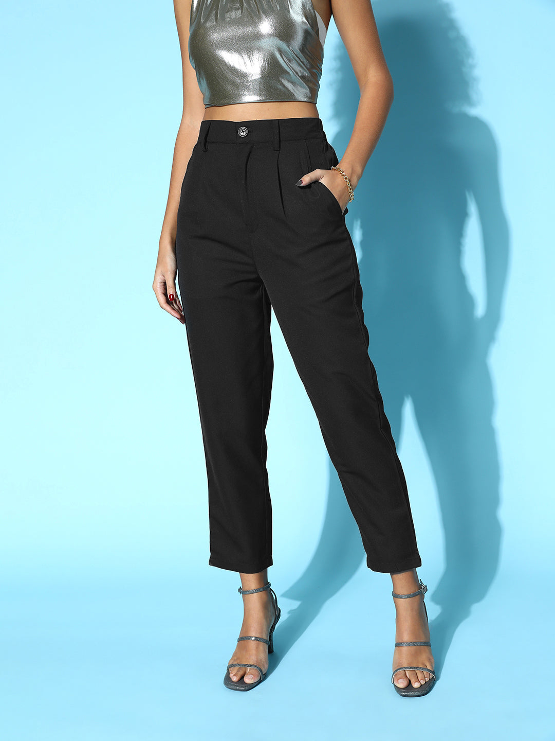 RESERVED FOR YOU High Waisted Pleated Pants w/ Belt Buckle – Malandra  Boutique