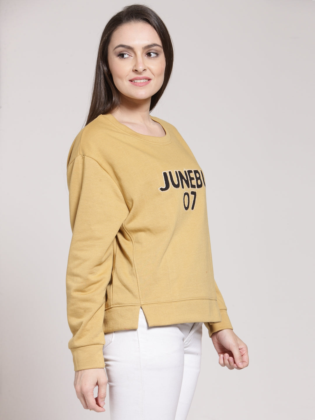 plusS Women Mustard Printed Sweatshirt