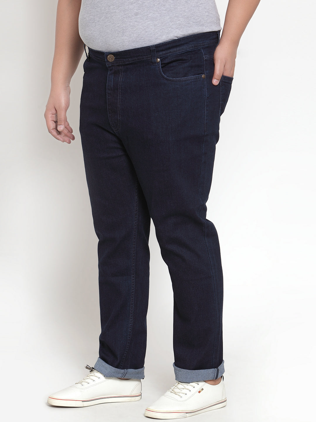 Men Blue Regular Fit Mid-Rise Clean Look Jeans