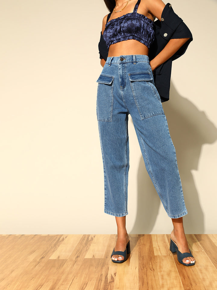 Women Stunning Blue Regular Fit Stretchable Jeans