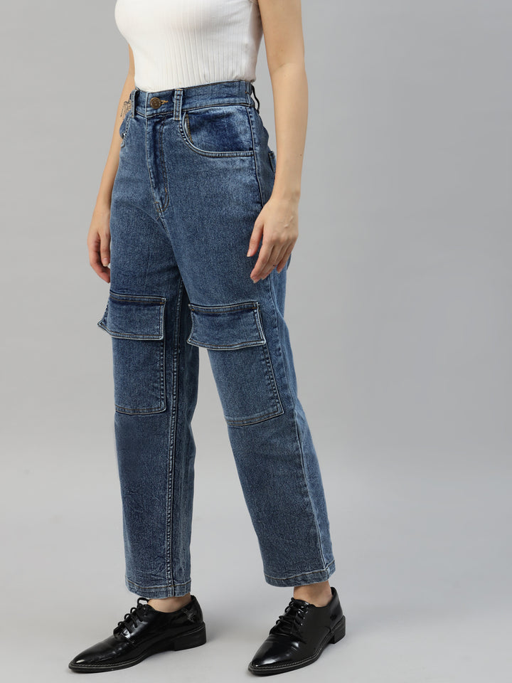 Women Blue High-Rise Light Fade Stretchable Jeans