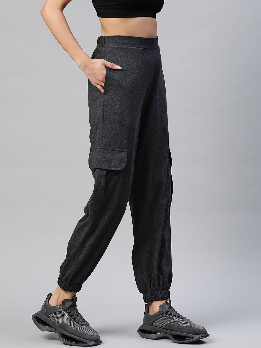 Women Charcoal Solid Joggers