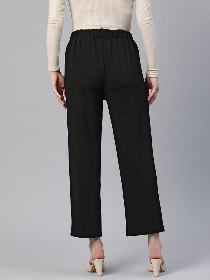 plusS Women Cropped Trousers With Button Detail