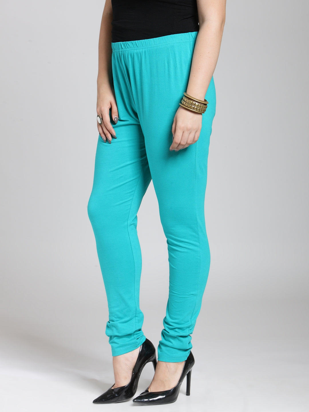 plusS Turquoise Blue Churidar Leggings