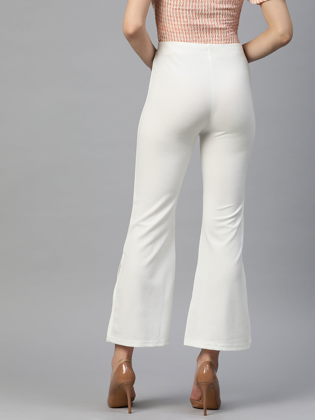 Flared High-Rise Trousers