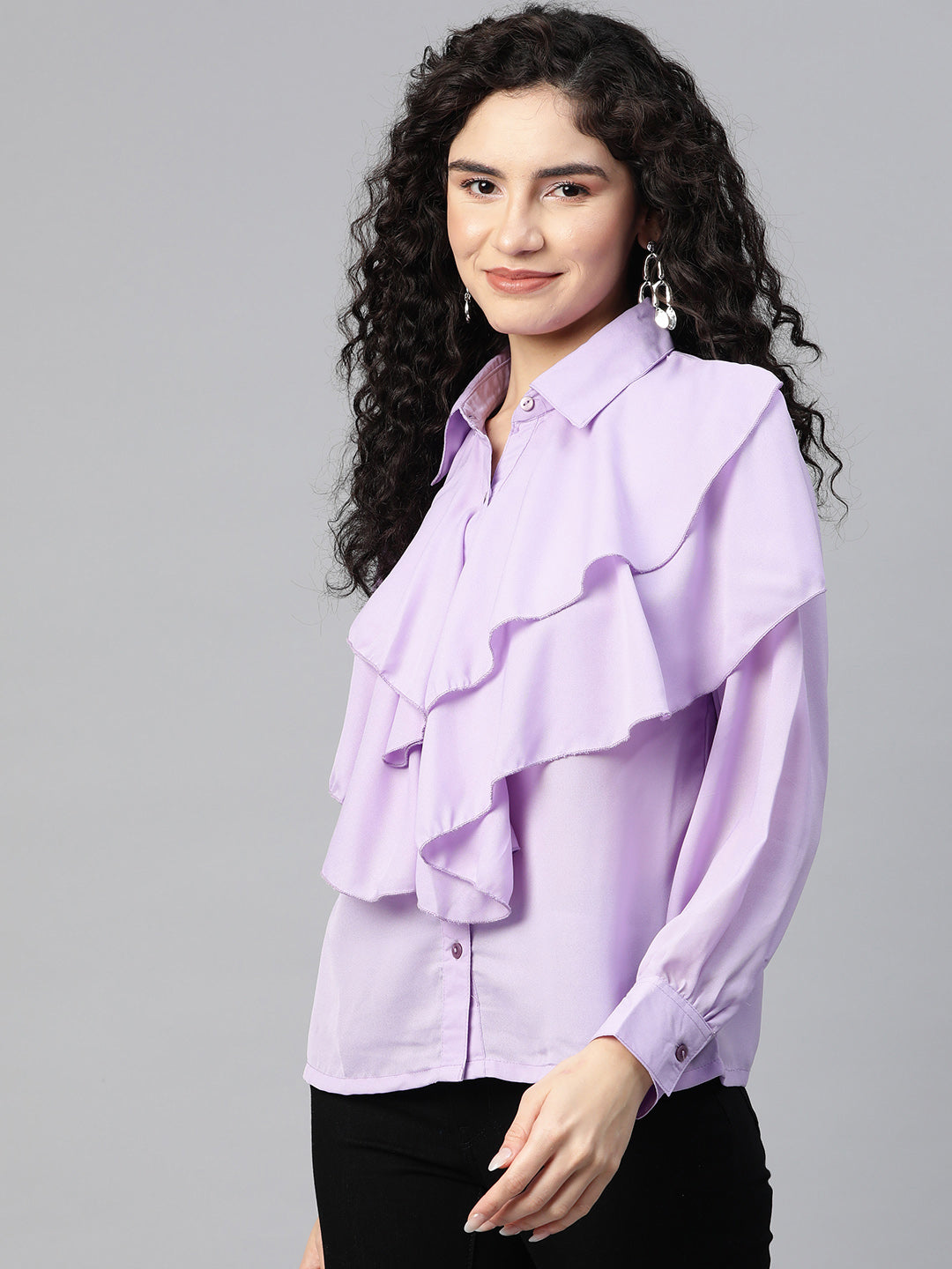 plusS Layered Shirt Style Top