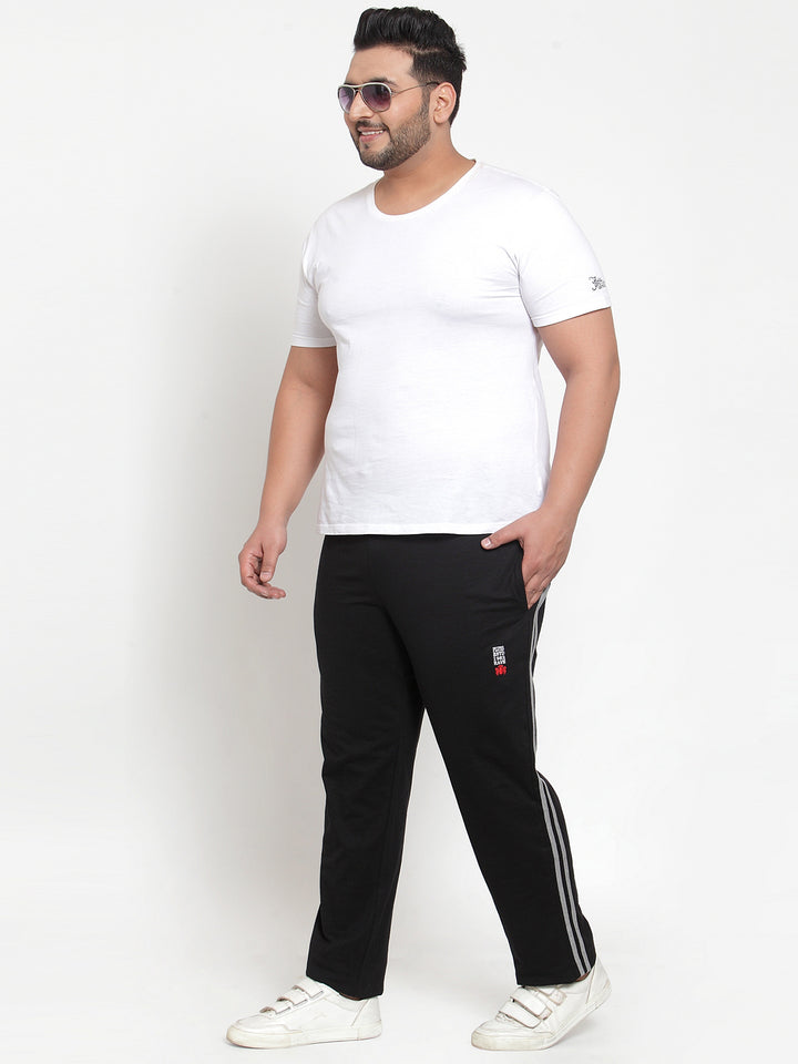 plusS   Black Solid Track Pants