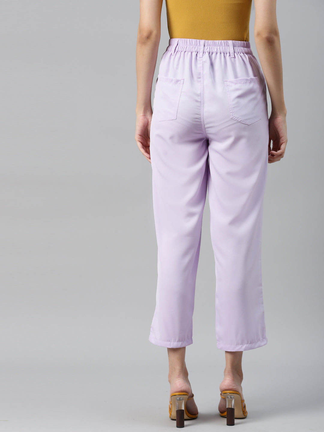 plusS Women Lavender Cropped Trousers