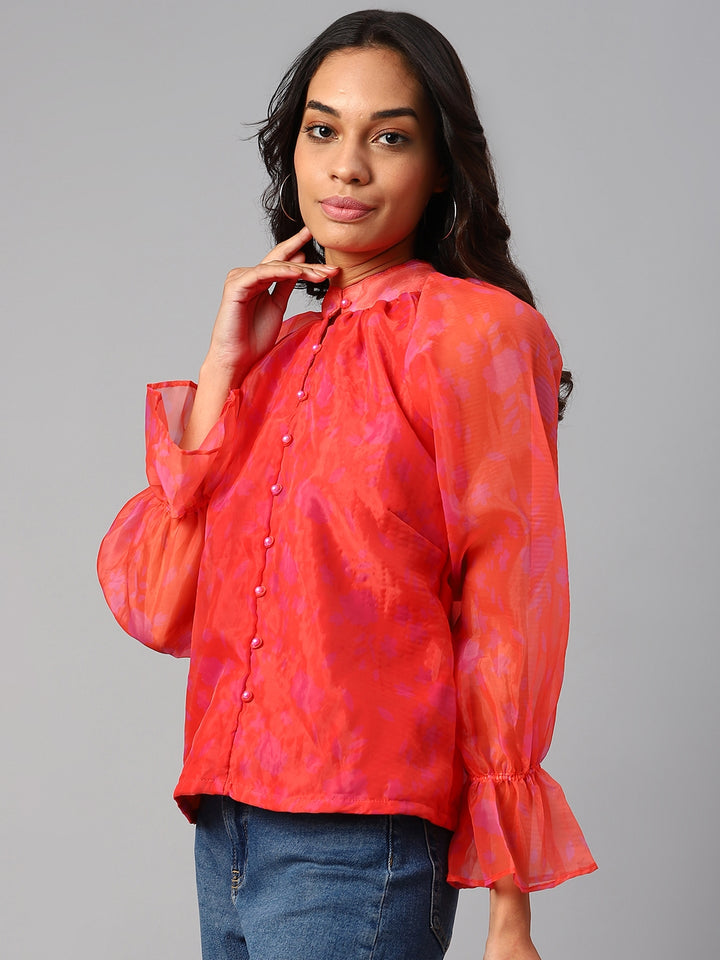 plusS Red Sweetheart Neck Top