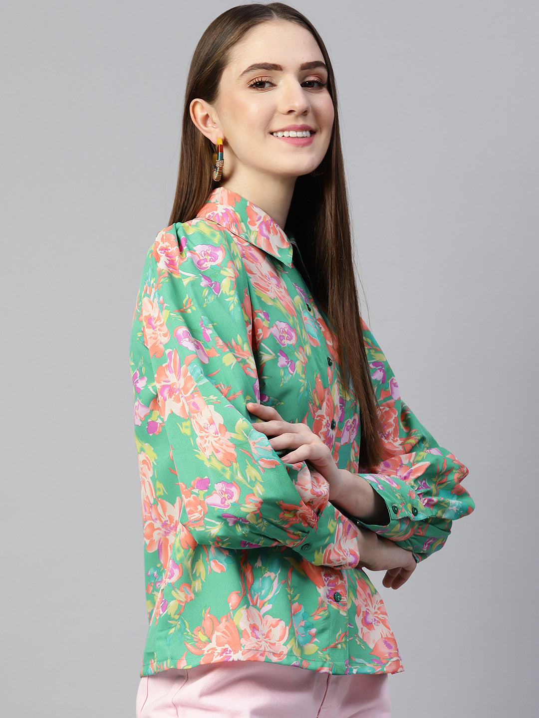 Women Floral Printed Casual Shirt