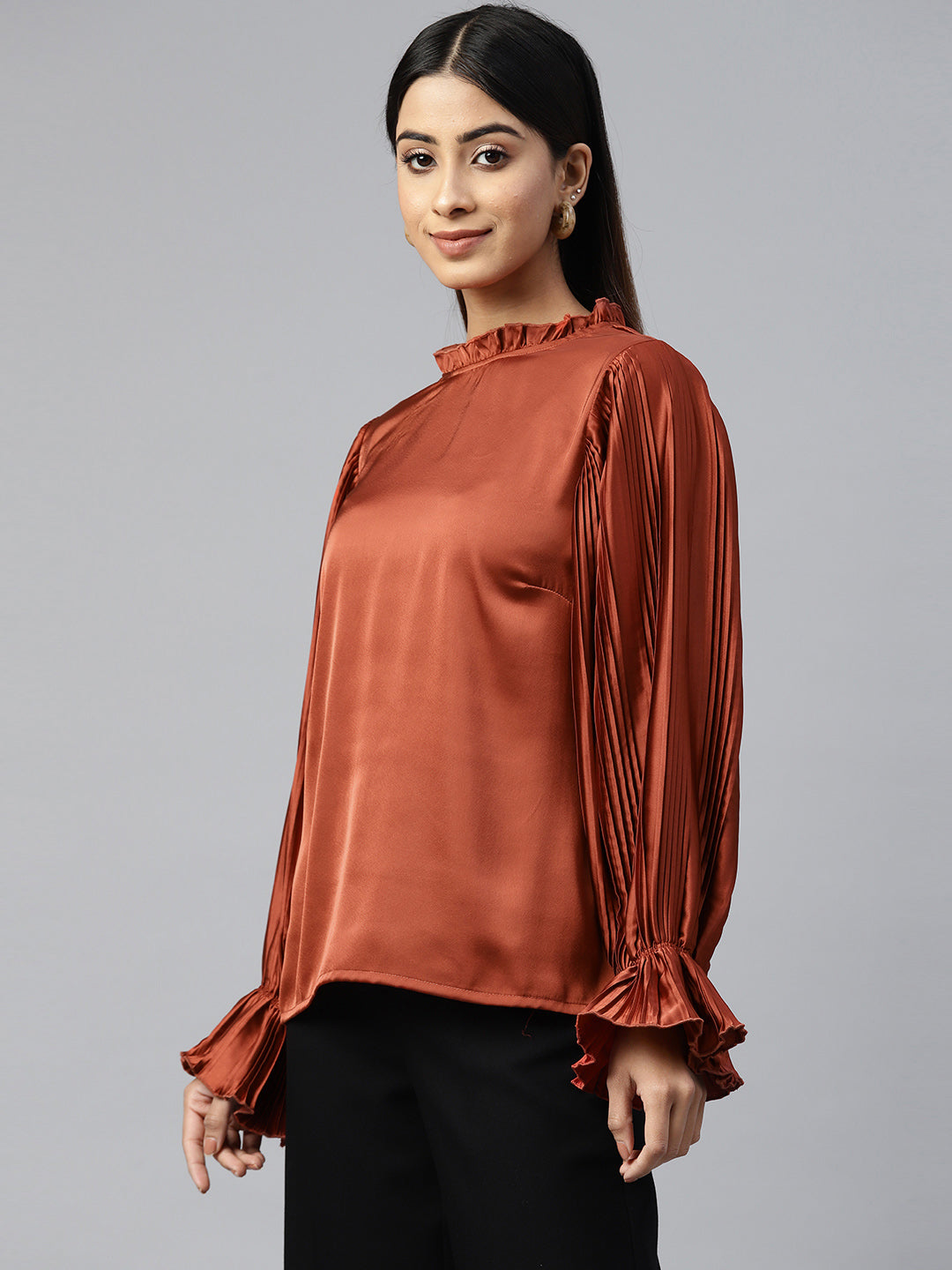 plusS Rust Georgette Top