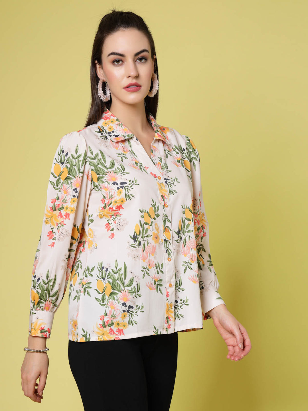 Floral Printed Spread Collar Regular Fit Casual Shirt