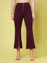 Women Solid Bootcut Trousers