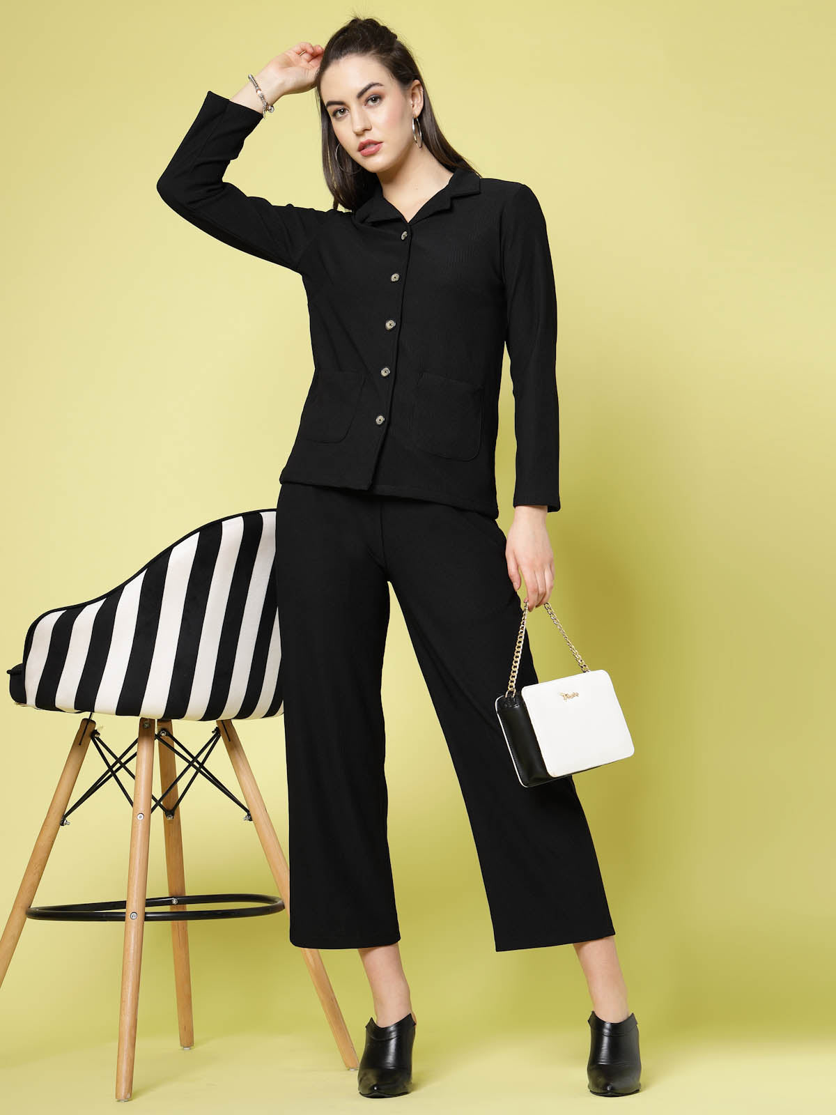 Buy Black Trousers & Pants for Women by FASHION BOOMS Online | Ajio.com