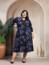 Plus Size Floral Print Fit & Flare Dress