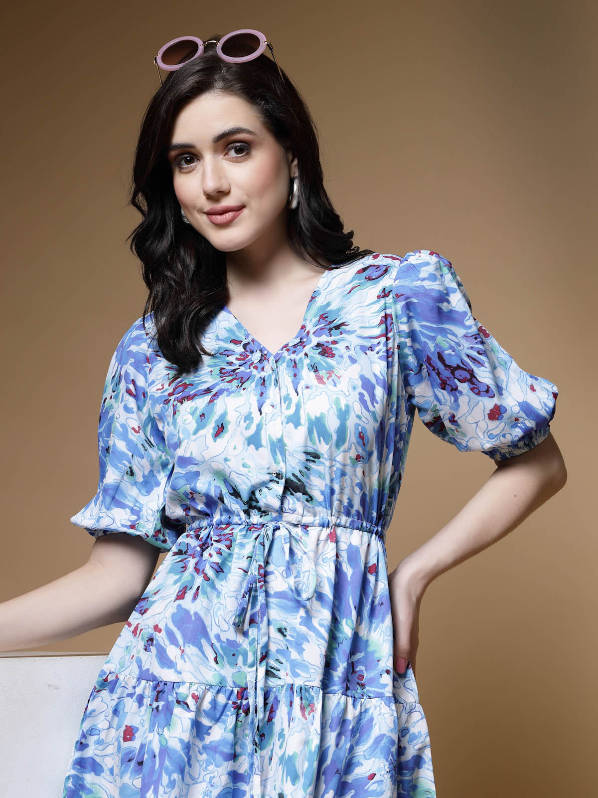 Blue Floral Dresses for Women