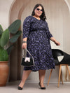 Plus Size Floral Printed Fit & Flare Midi Dress