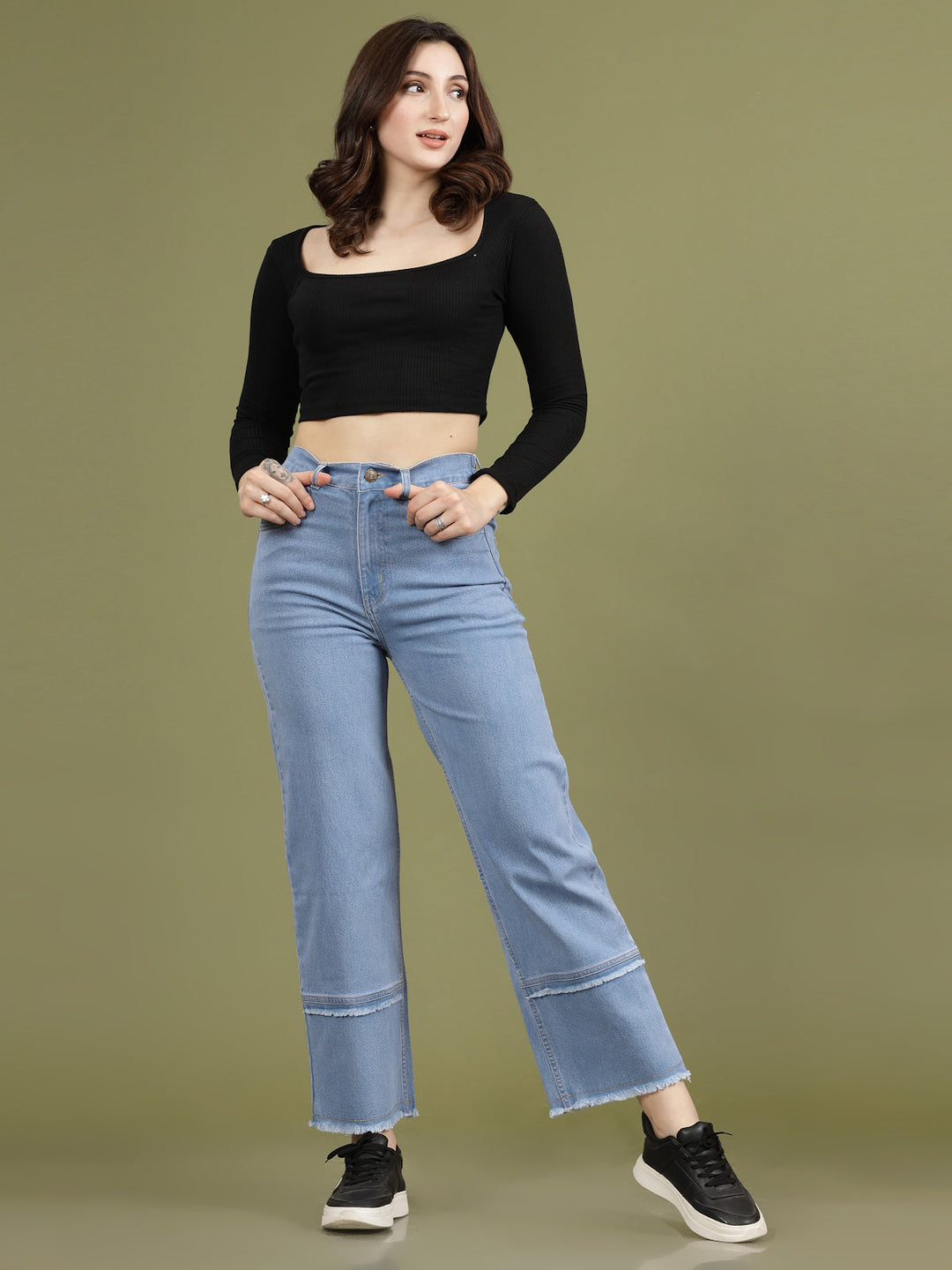 Women High-Rise Clean Look Cotton Jeans