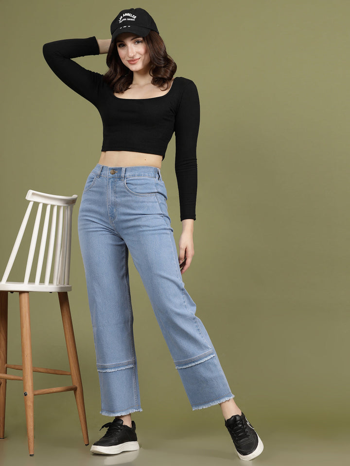 Women High-Rise Clean Look Cotton Jeans