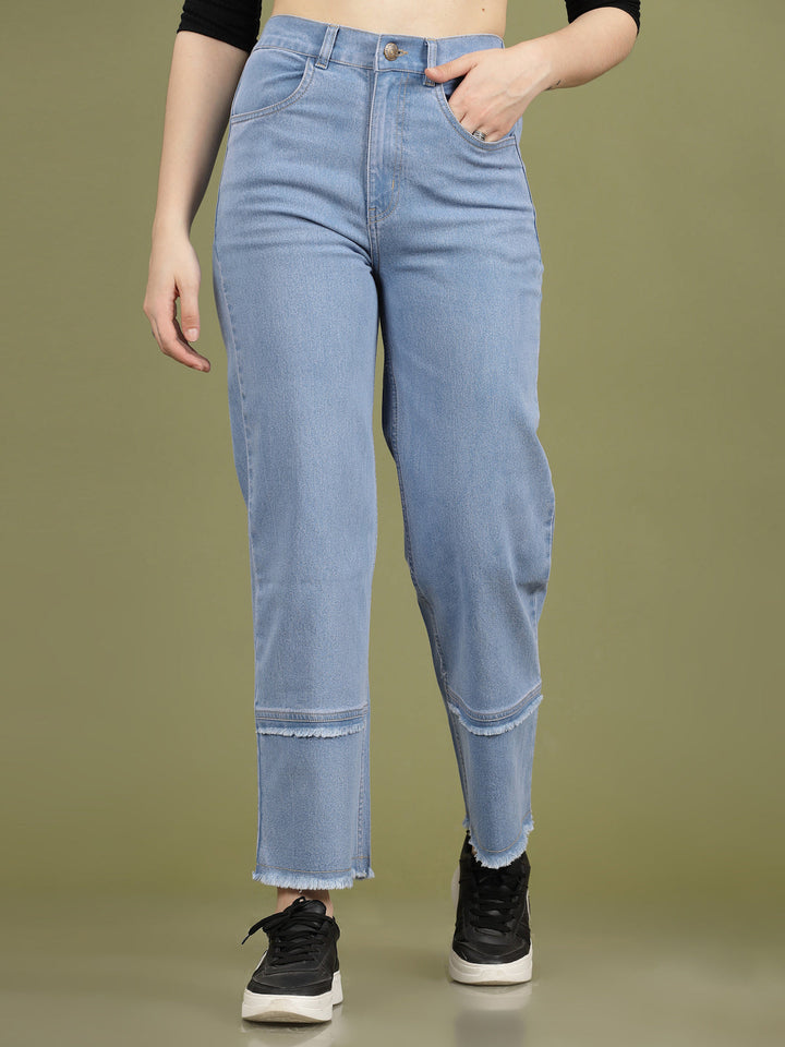 Women High-Rise Clean Look Cotton Jeans