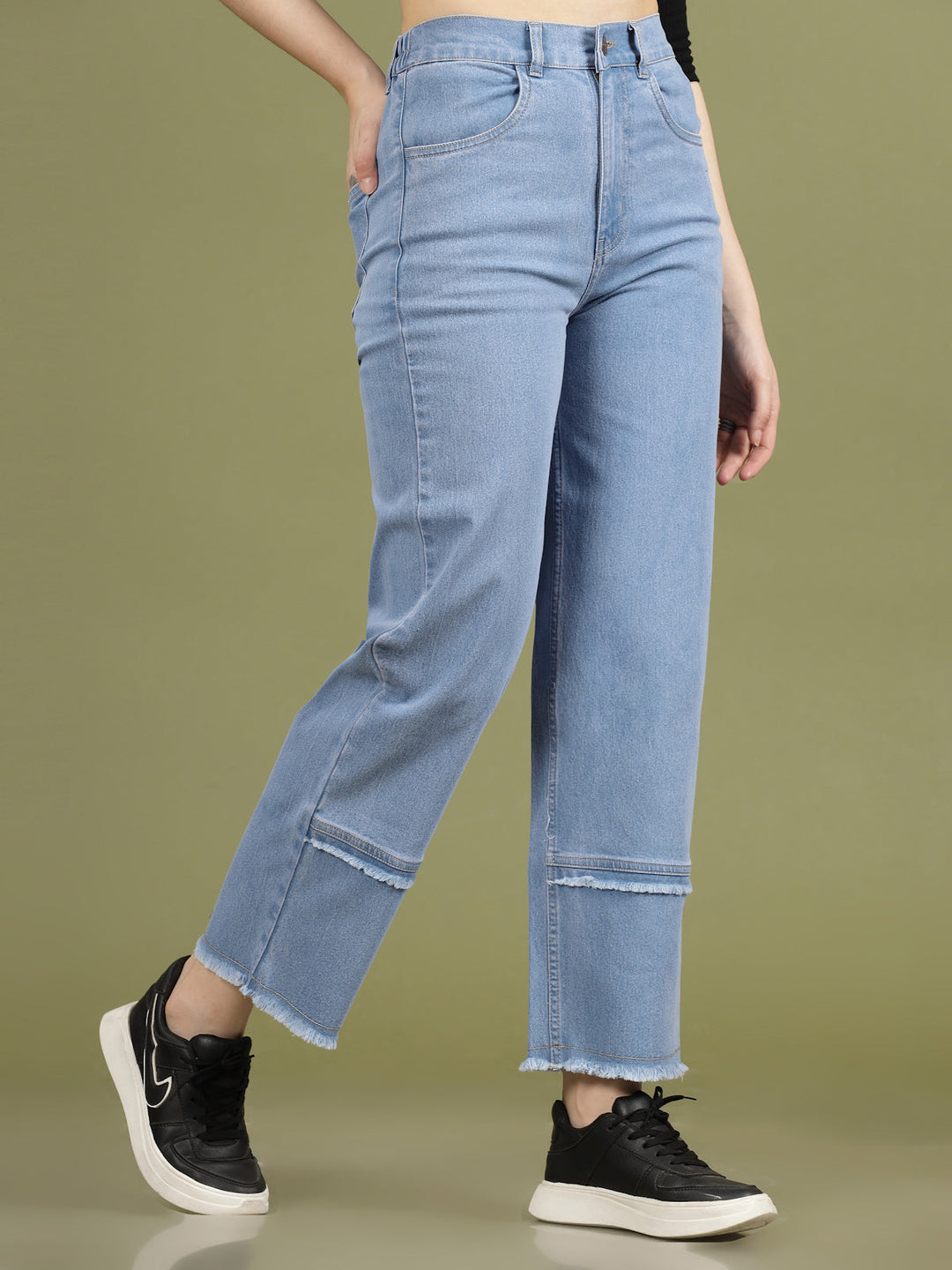 Women High-Rise Clean Look Cotton Jeans