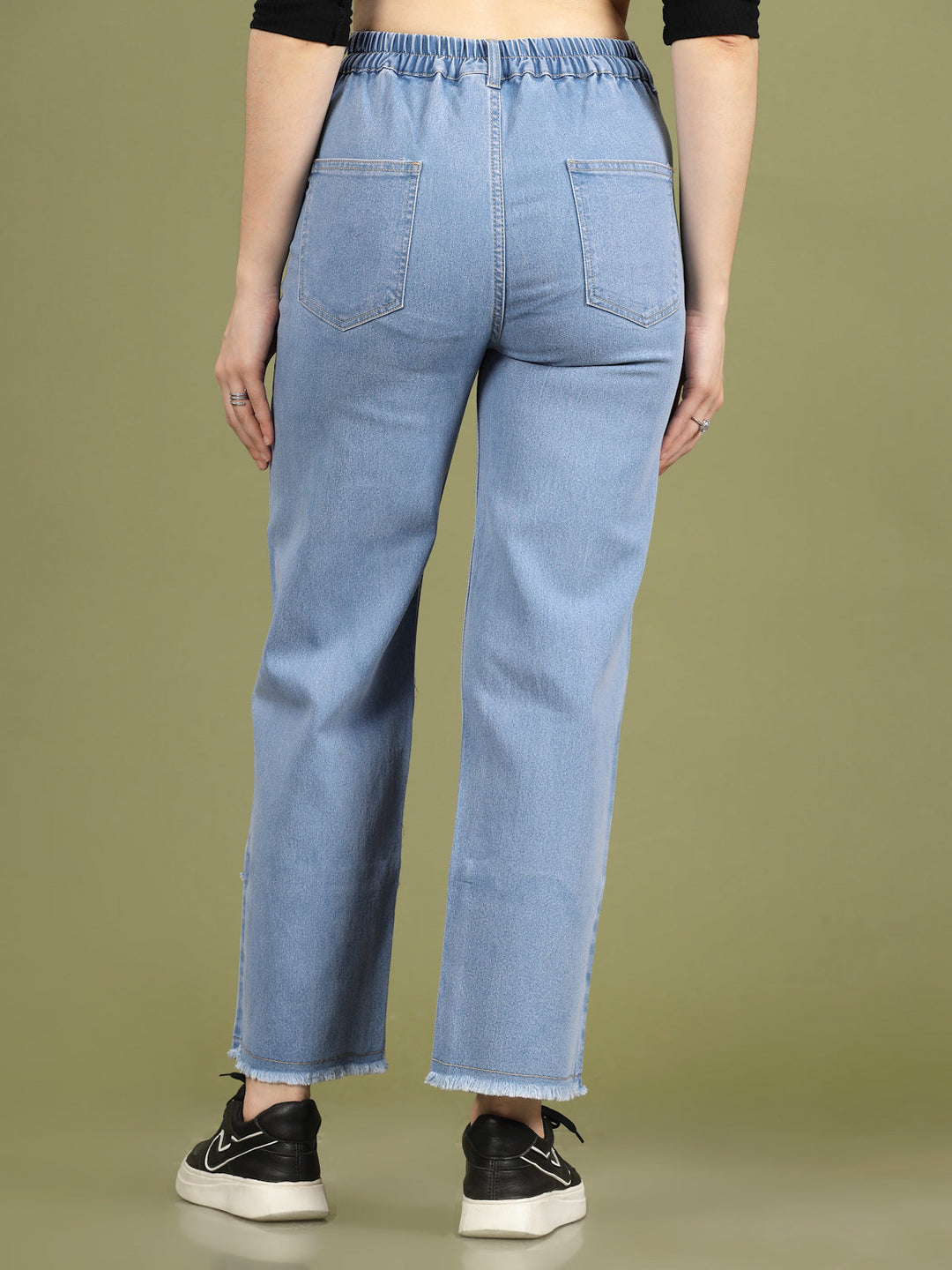 Women High-Rise Clean Look Cotton Jeans