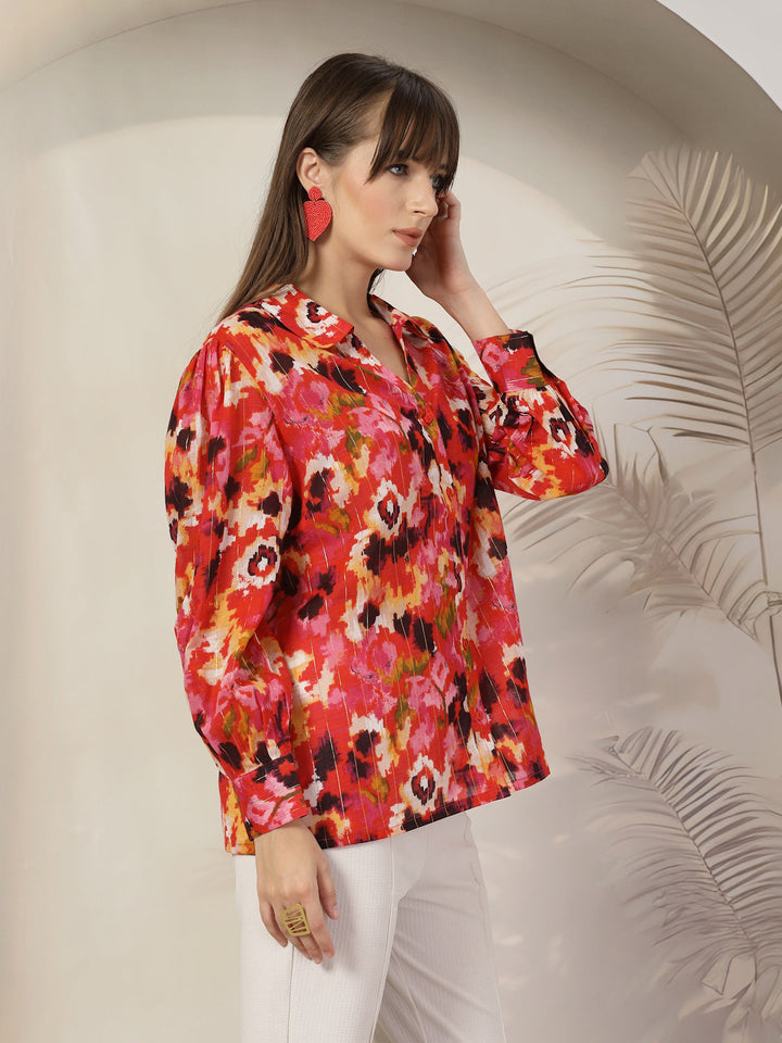 Women Floral Opaque Printed Casual Cotton Shirt