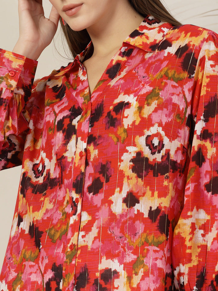 Women Floral Opaque Printed Casual Cotton Shirt