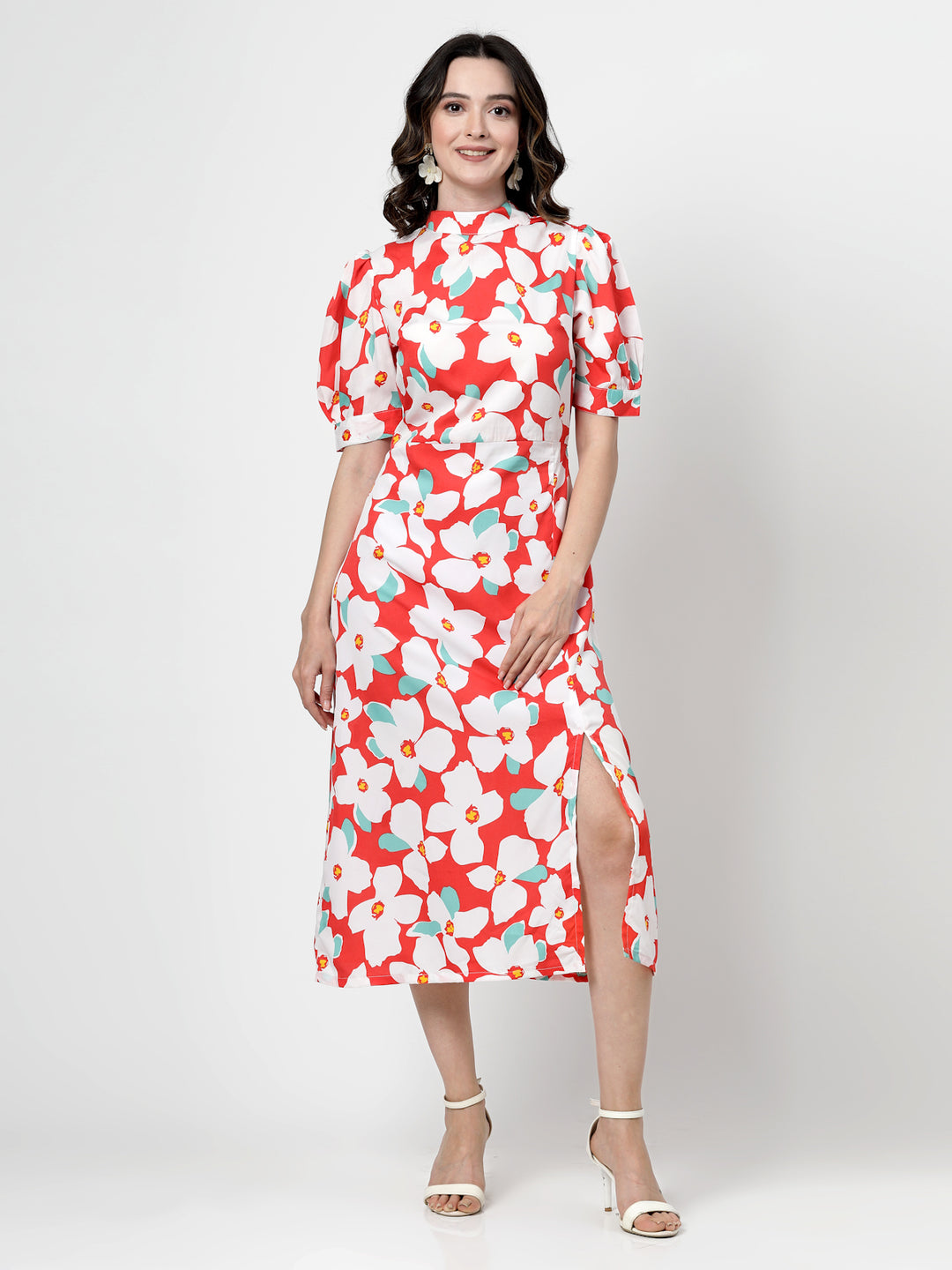 Print Fit & Flare Midi Dress