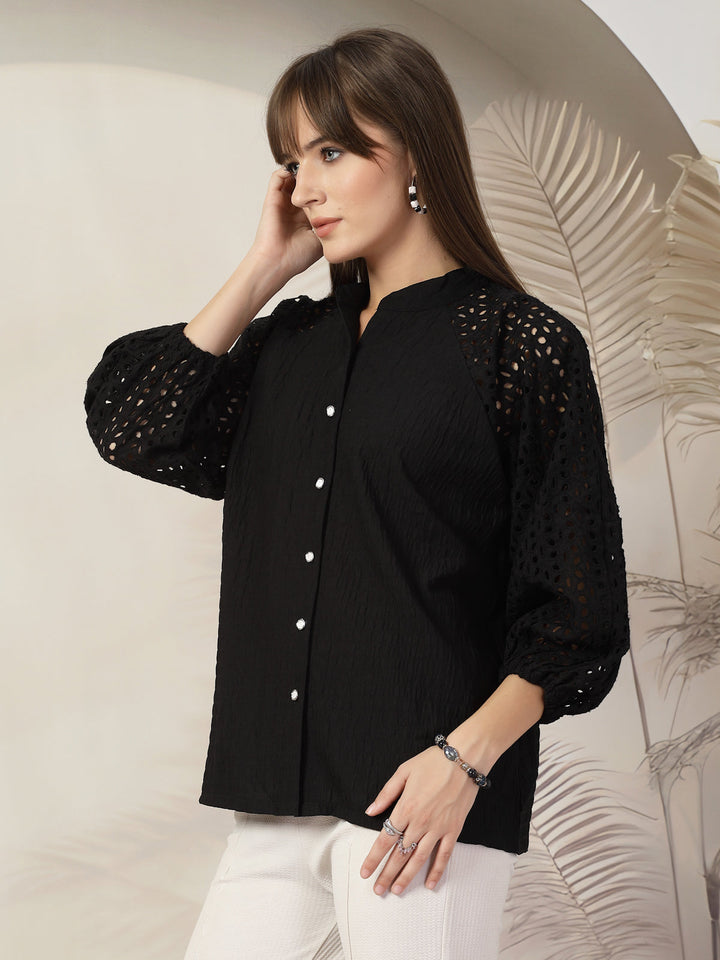 Women Opaque Casual Polyester Shirt