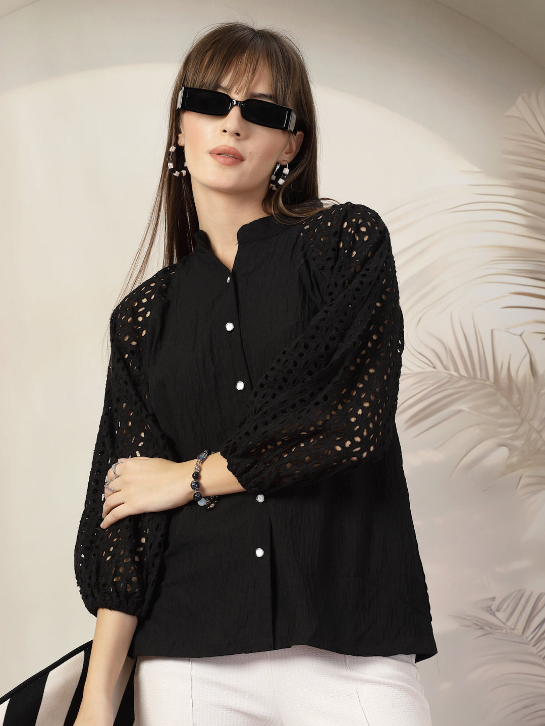 Women Opaque Casual Polyester Shirt