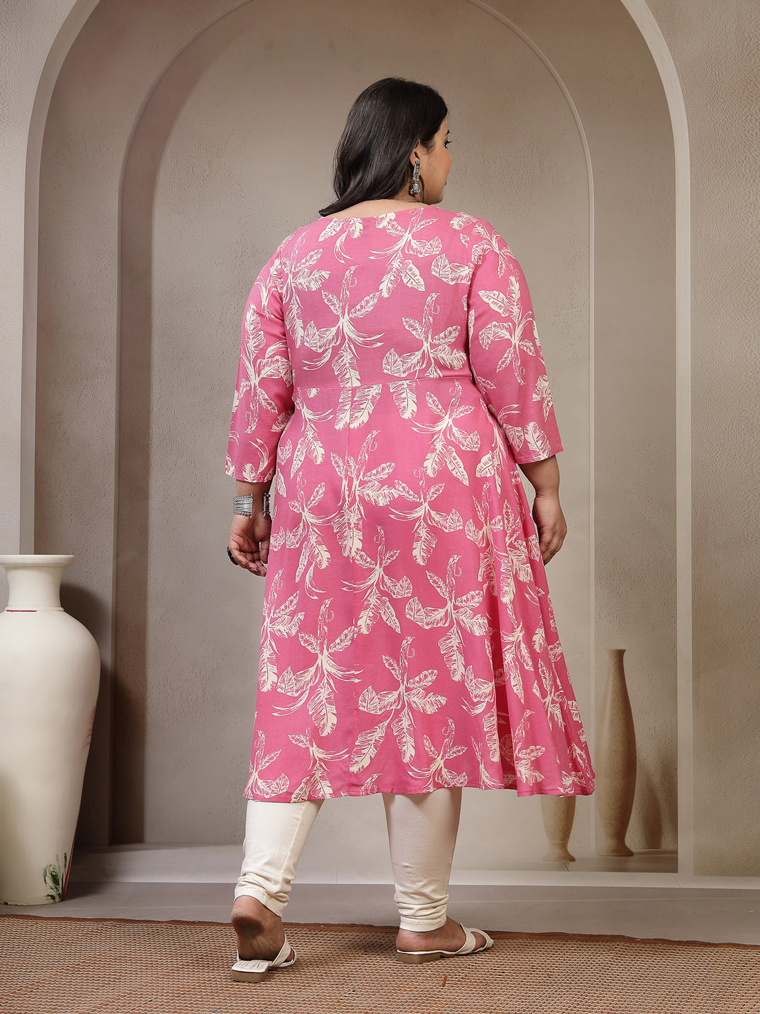 Plus Size Floral Printed Kurta