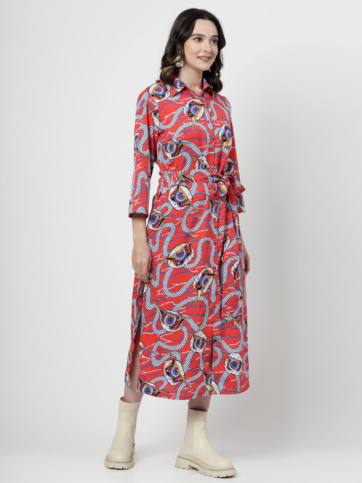 Print Shirt Dress