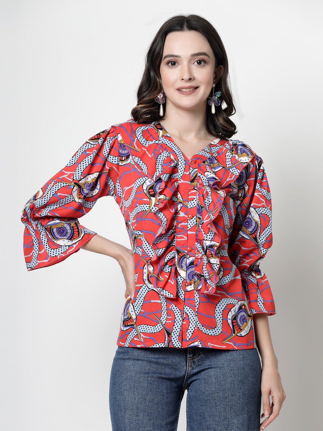 Print Shirt Style Top