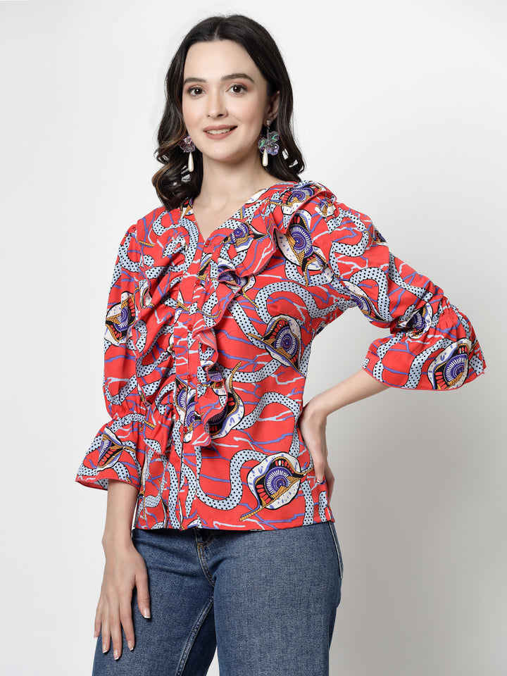 Print Shirt Style Top