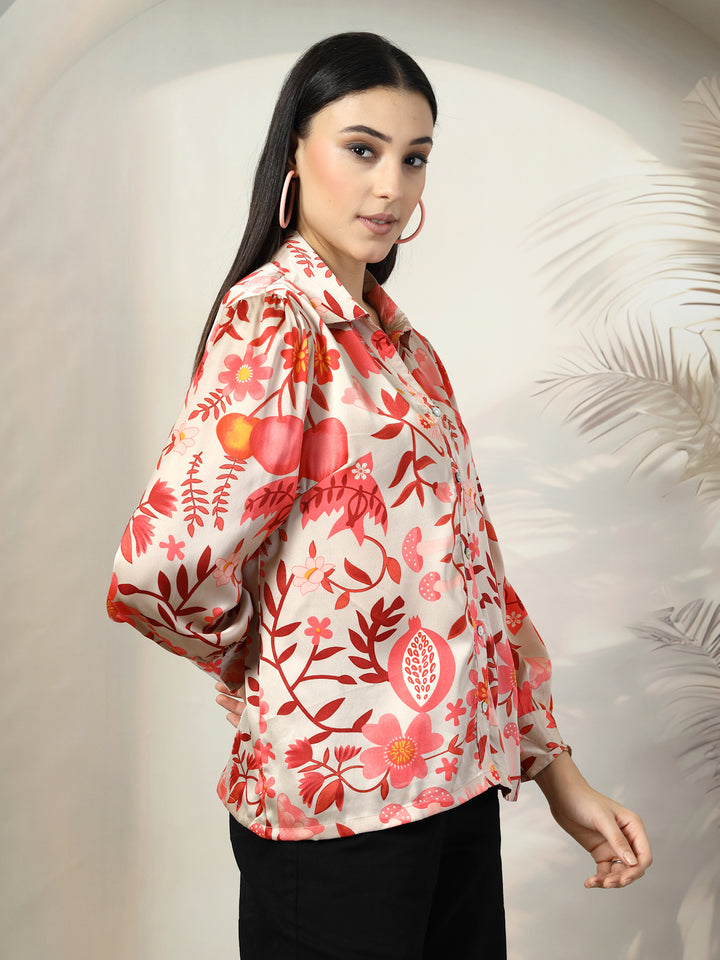 Women Standard Floral Opaque Printed Casual Shirt