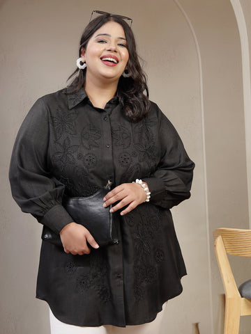 Plus Size Emb Tunic With Hand Embellishments
