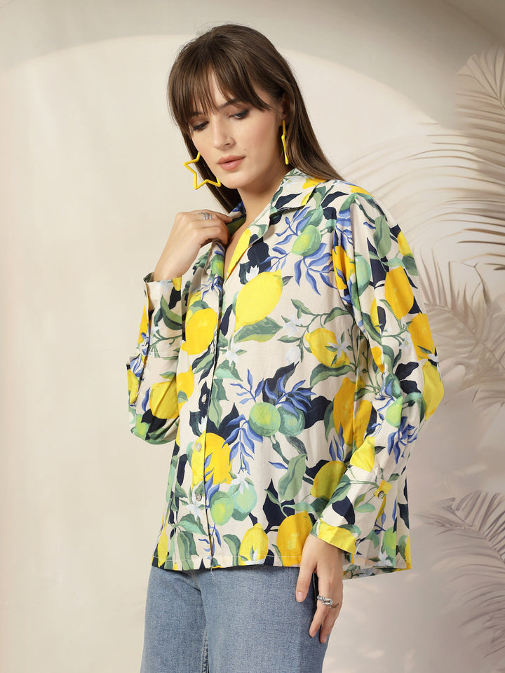 Women Floral Opaque Printed Casual Cotton Shirt