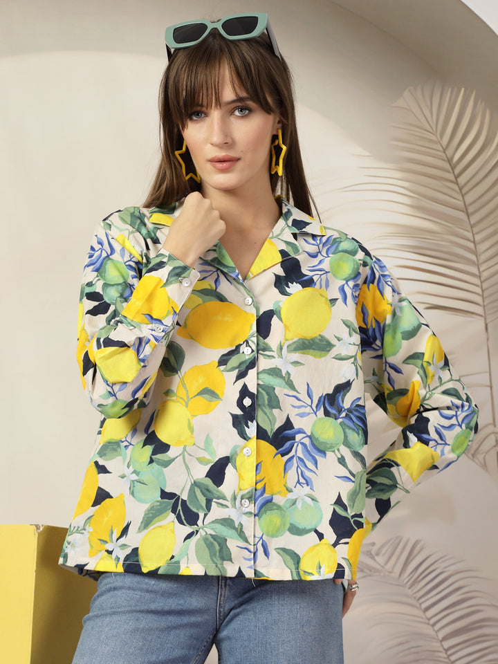 Women Floral Opaque Printed Casual Cotton Shirt