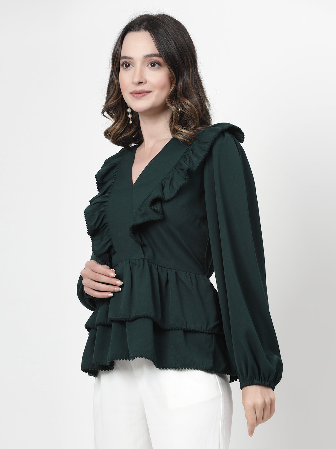 Green Peplum Top