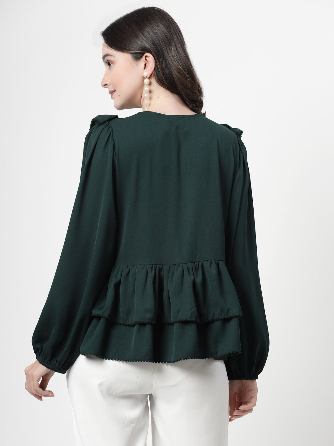 Green Peplum Top