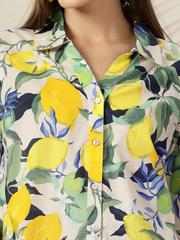 Women Floral Opaque Printed Casual Cotton Shirt