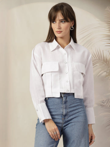 Women Opaque Casual Cotton Shirt