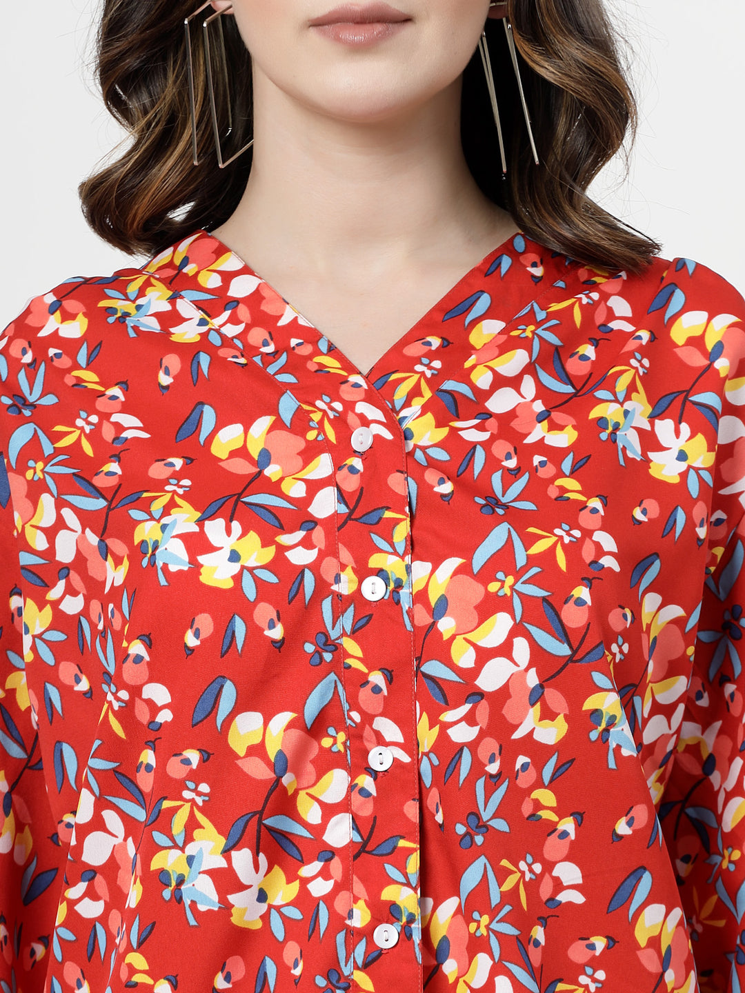 Print Flared Sleeve Top