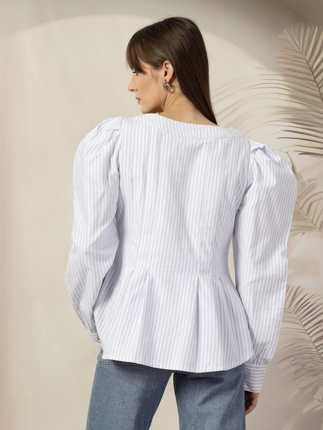 Women Opaque Striped Casual Cotton Shirt