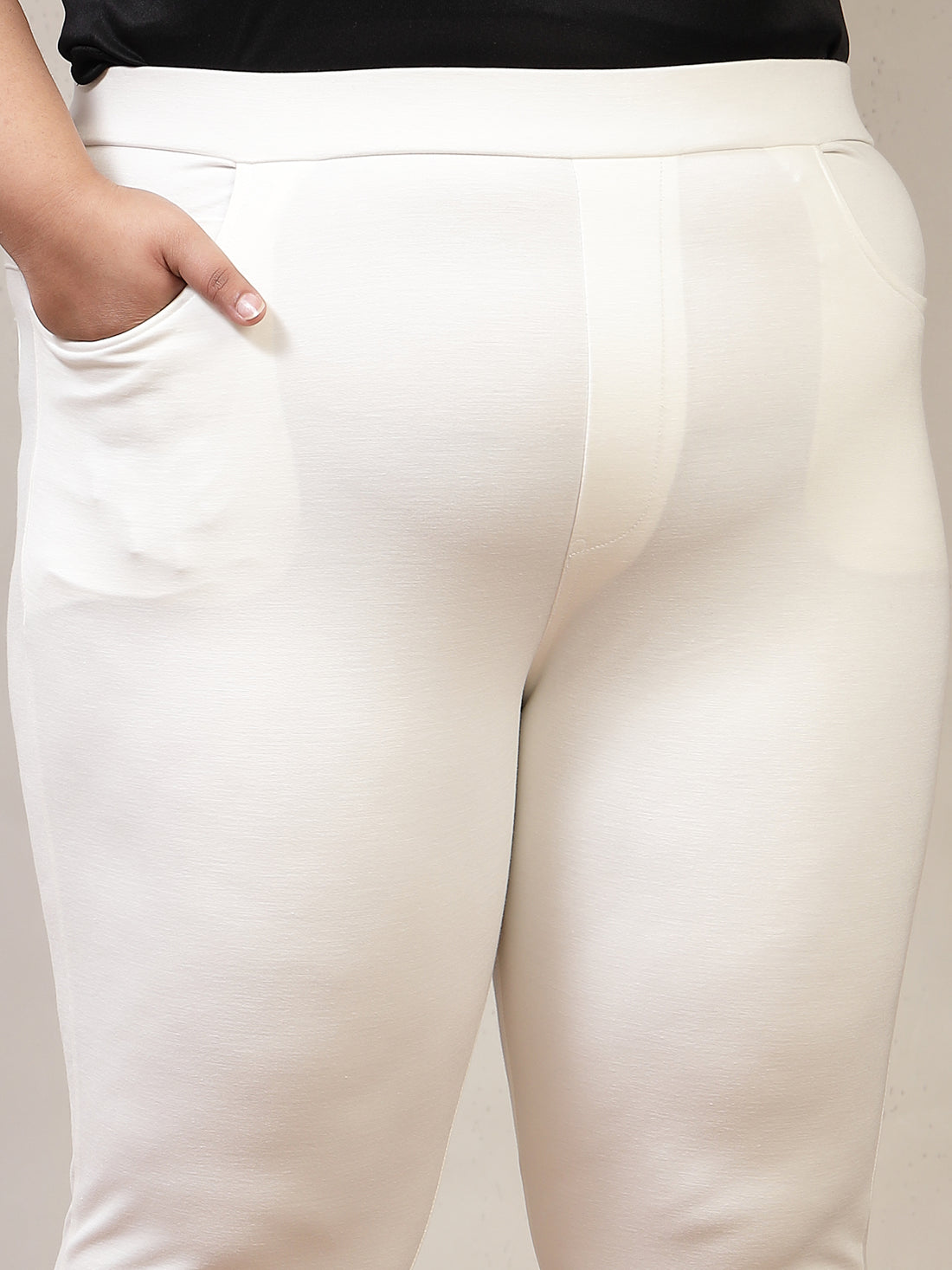 Plus Size White Tight Fit Jeggings